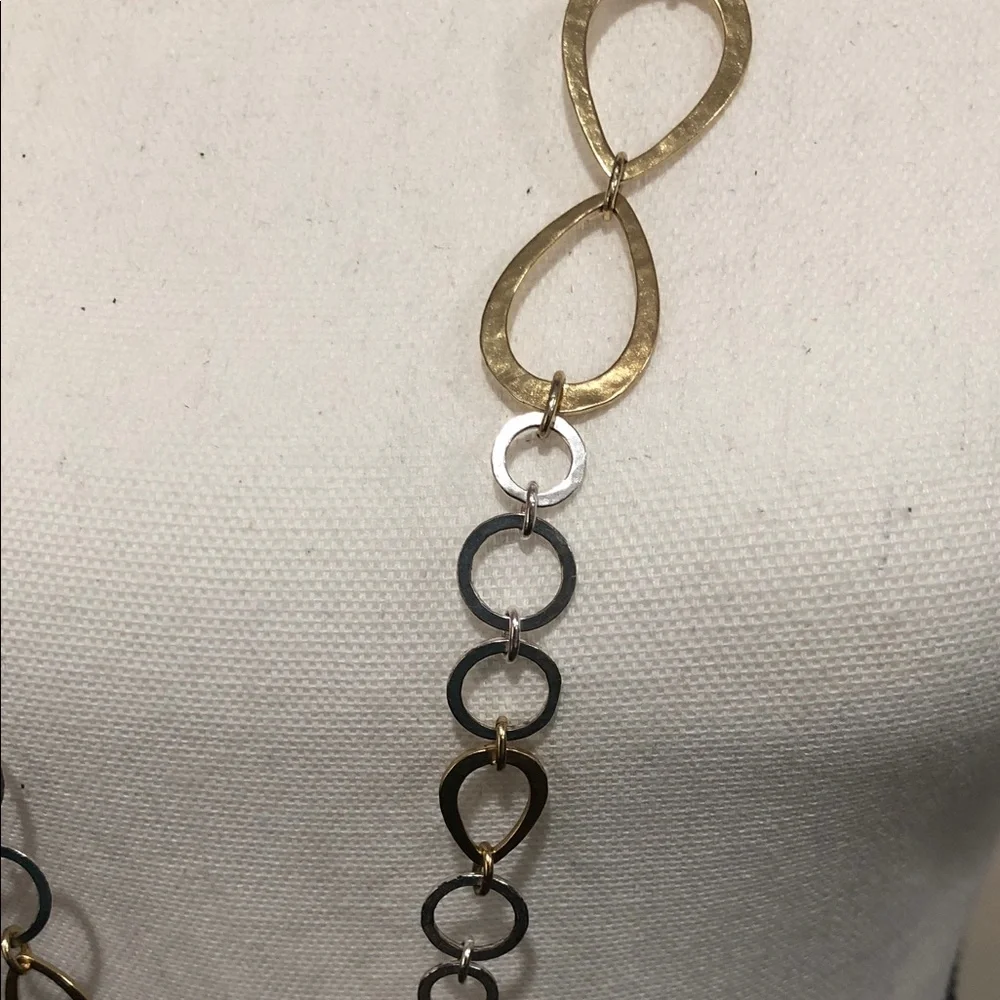 Stella & Dot Eternity Gold and Silver Teardrop Necklace - Picture 2 of 6